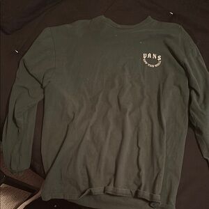 Vans Green Long Sleeve Tee with Logo